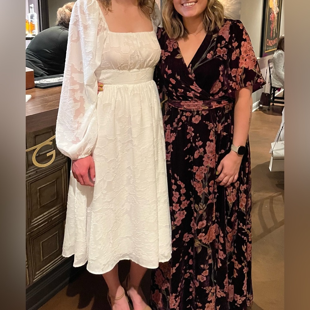 White midi dress